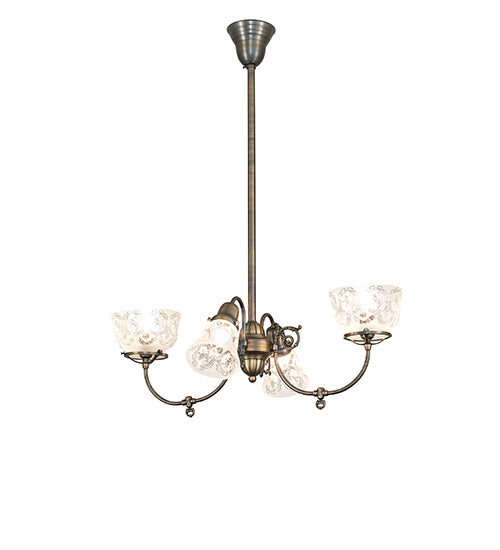 28" Wide Revival Gas & Electric 4 Light Chandelier