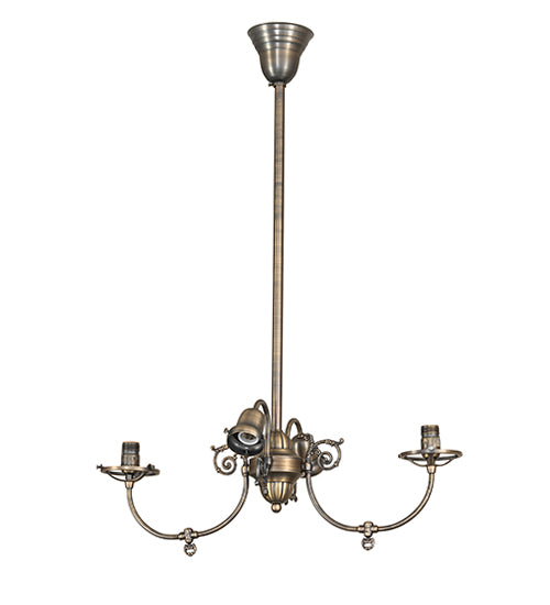 28" Wide Revival Gas & Electric 4 Light Chandelier