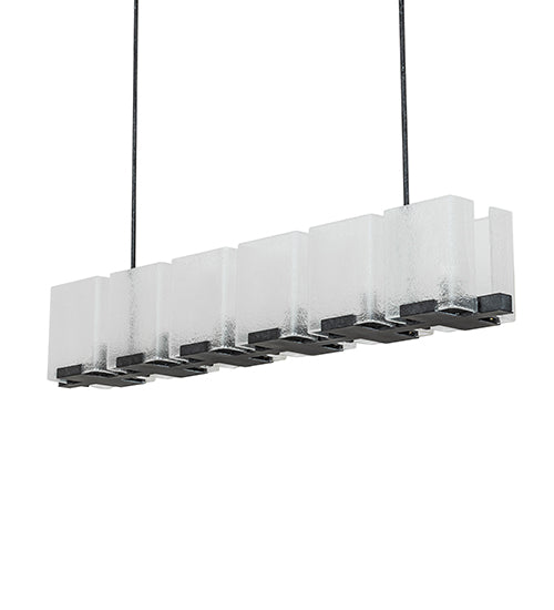60" Long Ice Cube 6 Light Oblong Chandelier by Meyda Lighting
