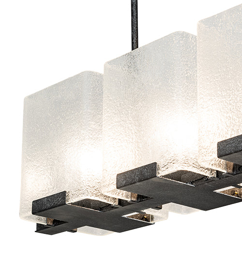 60" Long Ice Cube 6 Light Oblong Chandelier by Meyda Lighting