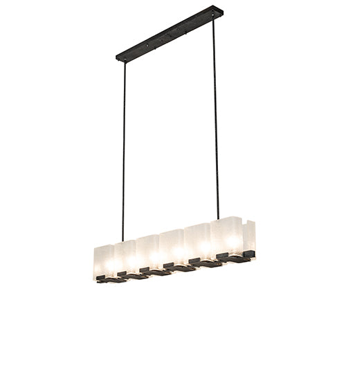 60" Long Ice Cube 6 Light Oblong Chandelier by Meyda Lighting