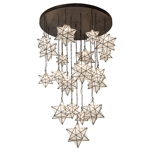 72" Wide Moravian Star 19 Light Cascading Chandelier by Meyda Lighting