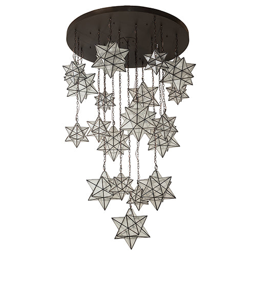 72" Wide Moravian Star 19 Light Cascading Chandelier by Meyda Lighting