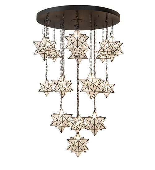 72" Wide Moravian Star 19 Light Cascading Chandelier by Meyda Lighting