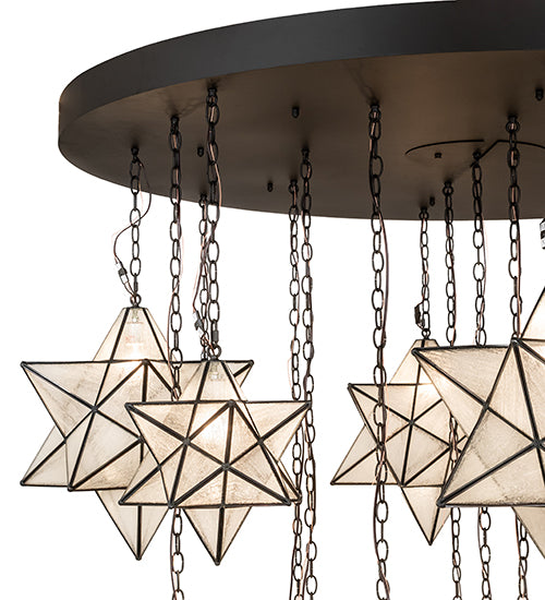 72" Wide Moravian Star 19 Light Cascading Chandelier by Meyda Lighting