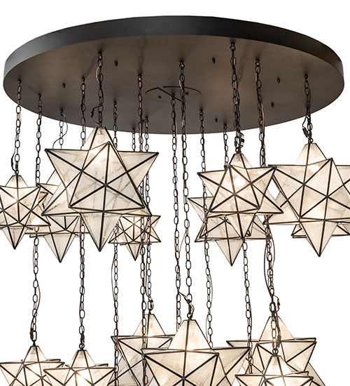 72" Wide Moravian Star 19 Light Cascading Chandelier by Meyda Lighting