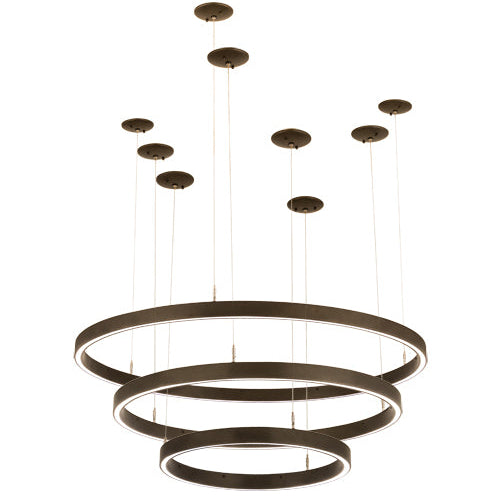 48"W Anillo Halo 3 Ring Cascading Pendant by Meyda Lighting