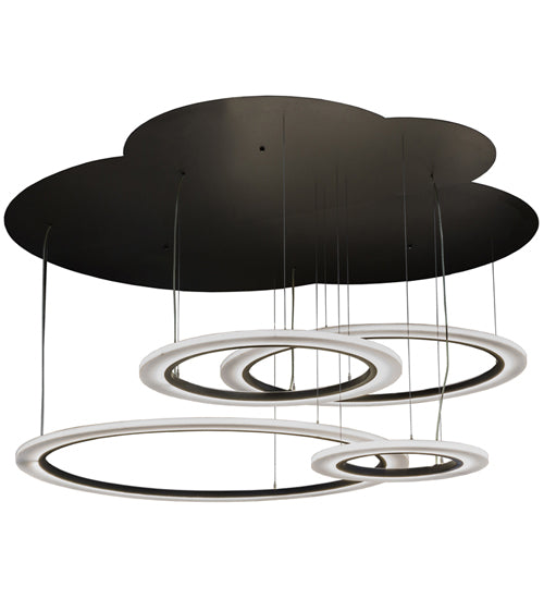 84" Wide Anillo 4 Ring LED Cascading Pendant by Meyda Lighting
