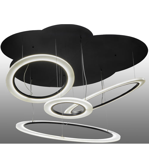 84" Wide Anillo Tilt 4 Ring LED Cascading Pendant by Meyda Lighting