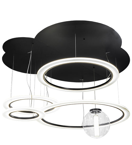 84" Wide Anillo Uno Bola 4 Ring LED Cascading Pendant by Meyda Lighting