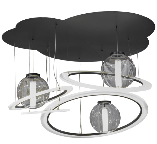 84" Wide Anillo Bola 4 Ring LED Cascading Pendant by Meyda Lighting