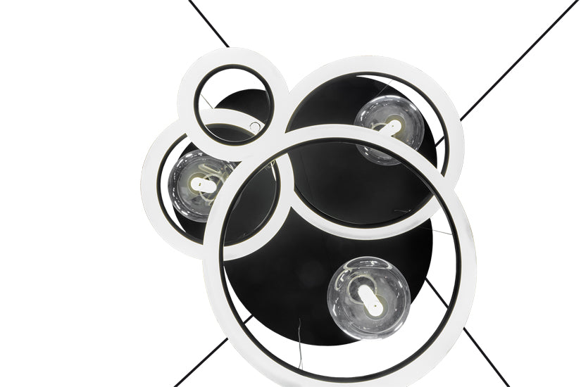 84" Wide Anillo Bola 4 Ring LED Cascading Pendant by Meyda Lighting