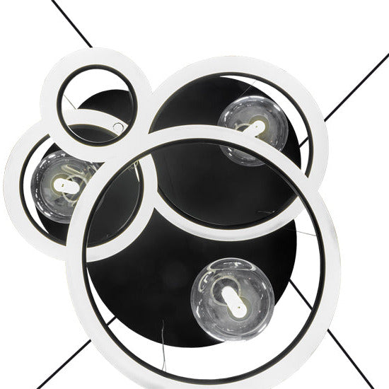 84" Wide Anillo Bola 4 Ring LED Cascading Pendant by Meyda Lighting