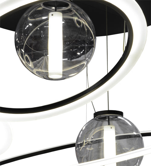 84" Wide Anillo Bola 4 Ring LED Cascading Pendant by Meyda Lighting