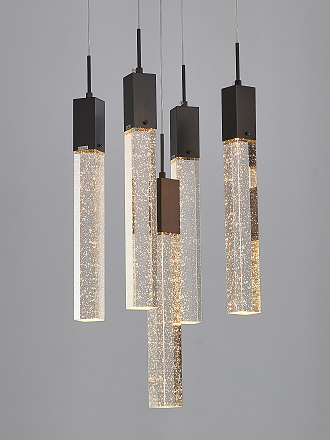 Flushed Black Gun Metal Frame Chandelier