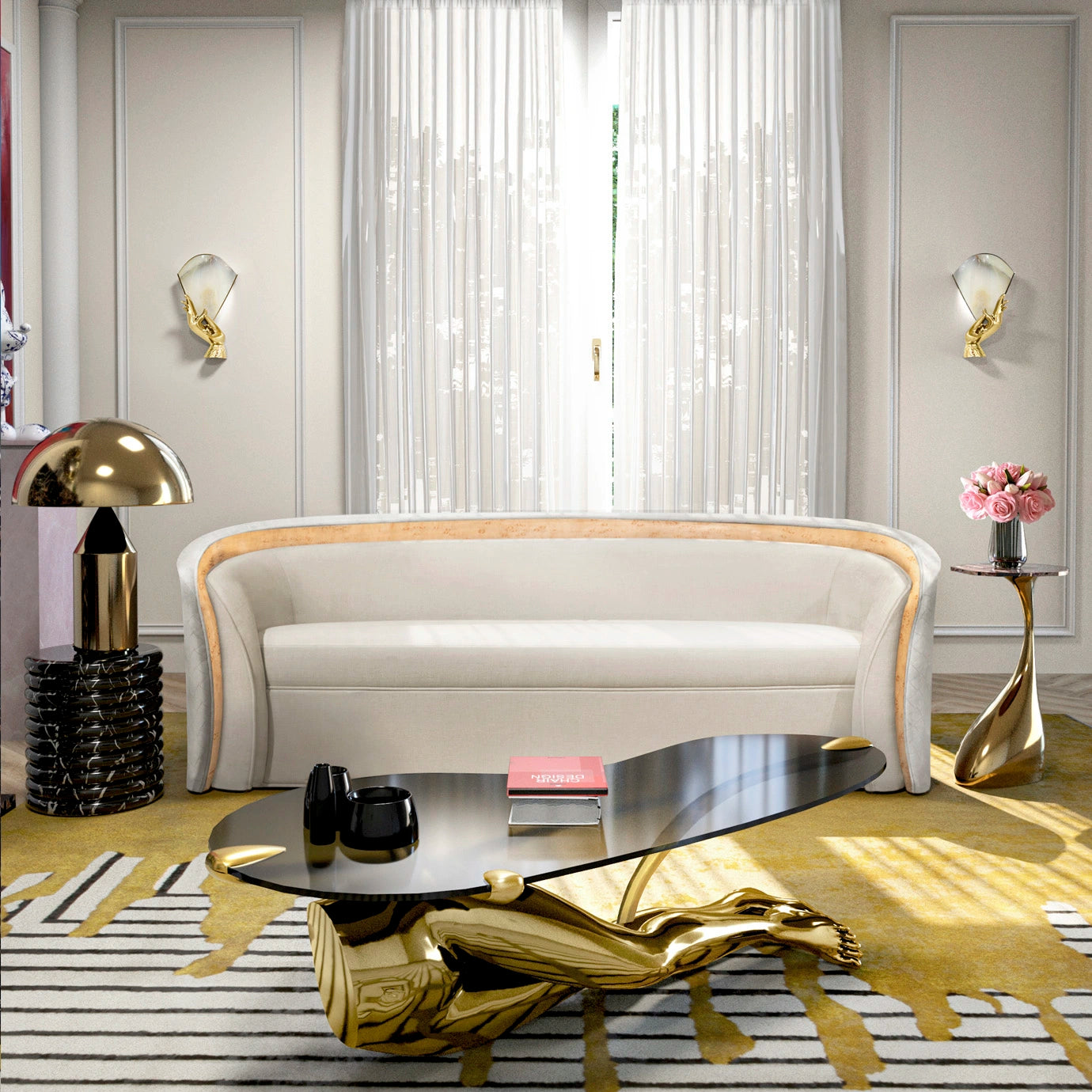 Muse Alabaster Wall Sconce by Koket