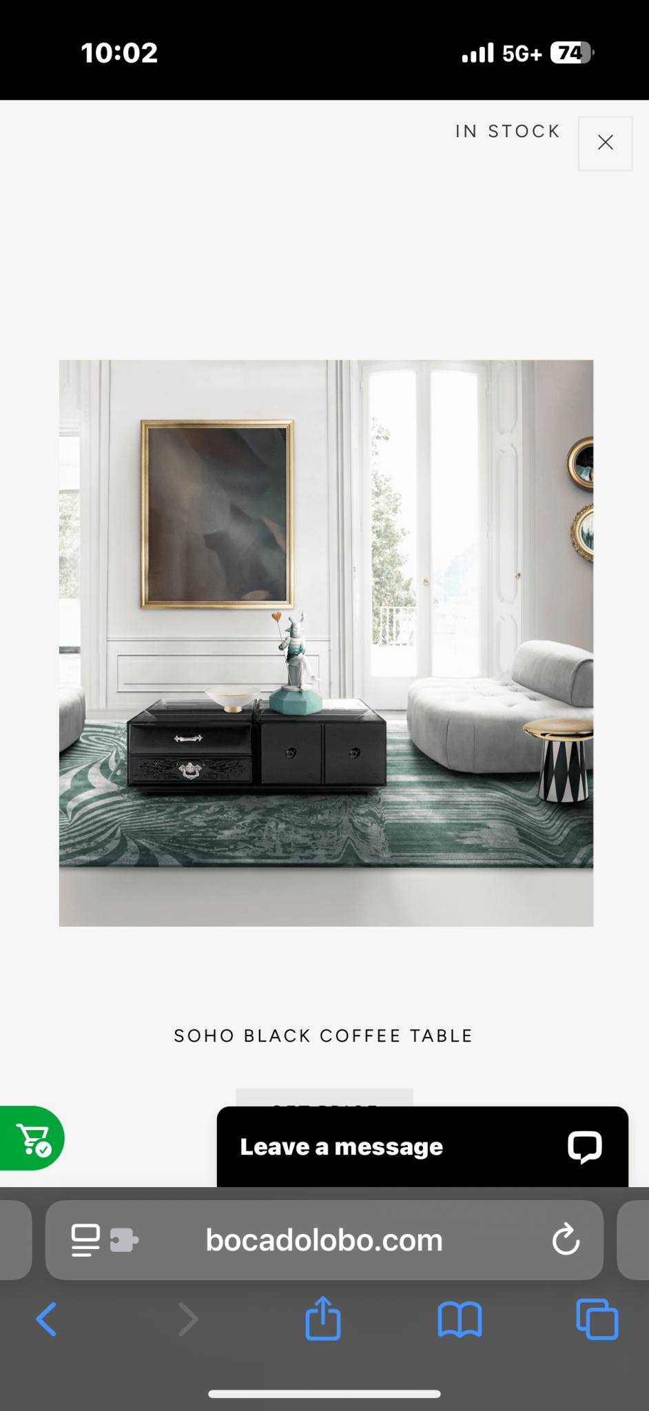 Soho Black Coffee Table - Wiggins ChandelierBoca do LoboWiggins ChandelierCoffee Table