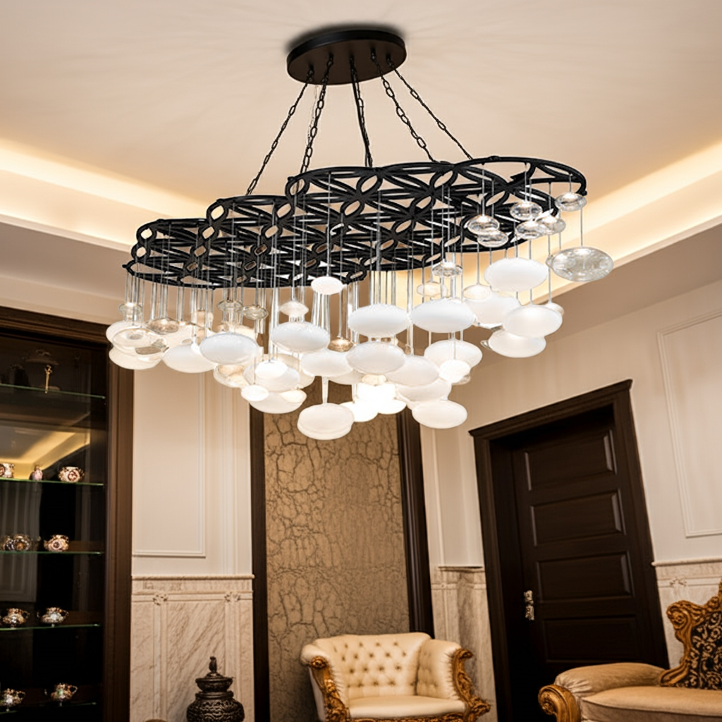 120" Long Nuageux Cascading Chandelier