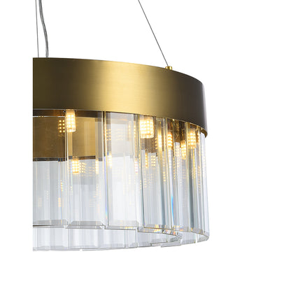 Round Chandelier With Clear Crystal Hanging Drops