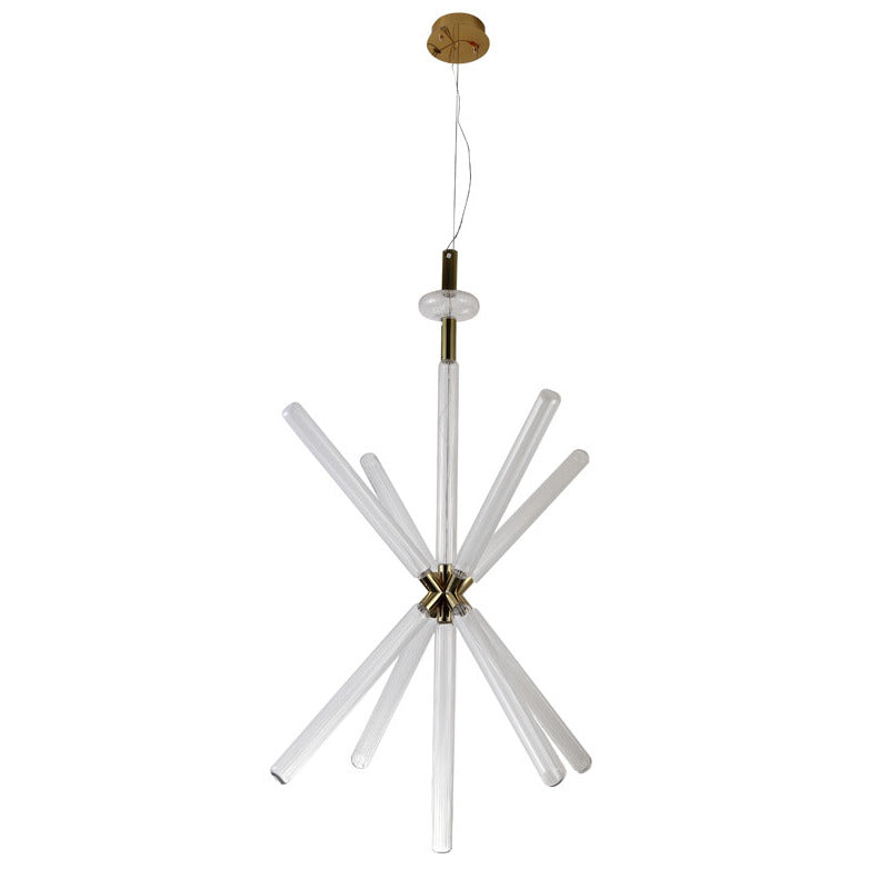 Gold Sputnik Clear Glass LED Chandelier