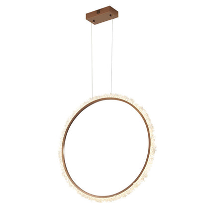 Gold LED Crystal Ring Chandelier