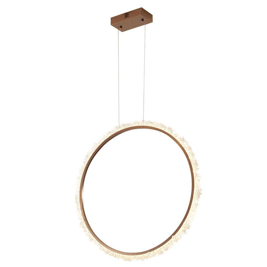 Gold LED Crystal Ring Chandelier