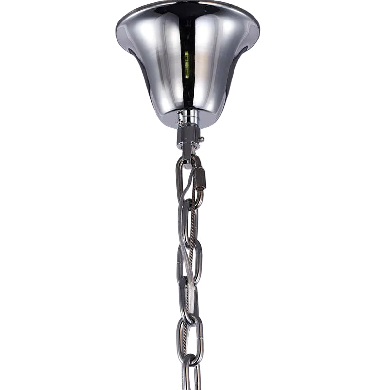 Chrome Frame Chandelier With Clear Hanging Crystals
