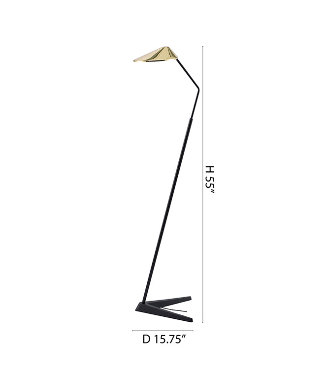 Black & Brass LED Floor Lamp