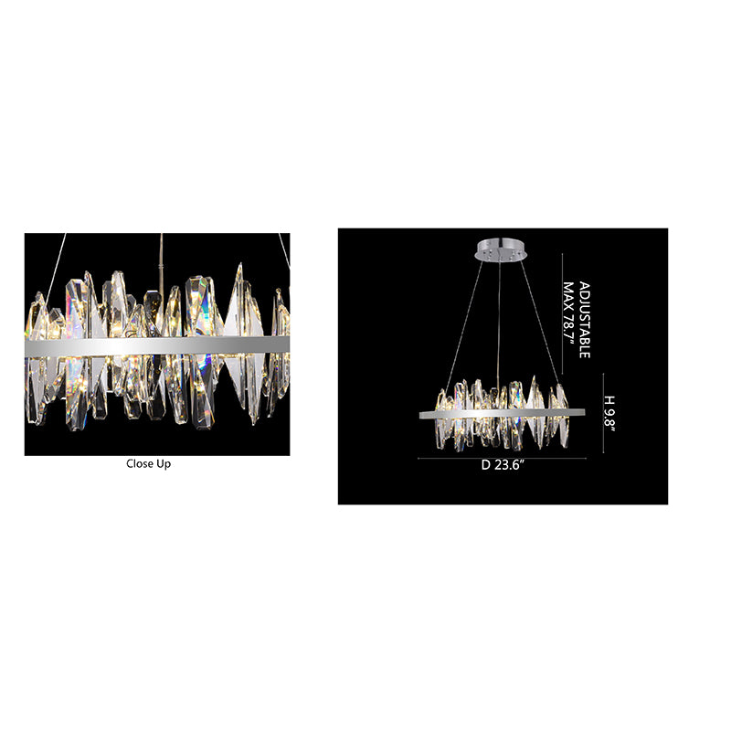 Chrome Round Crystal LED Chandelier