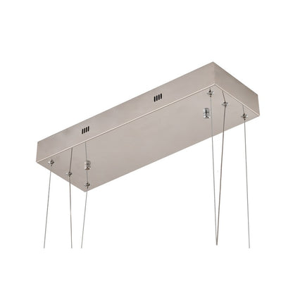 Dimmable Gold Metal LED Chandelier, Rectangular Design