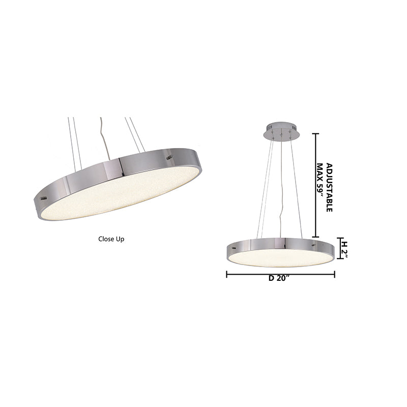 LED Chandelier With A Clear Acrylic Beaded Diffuser