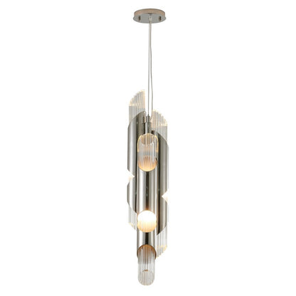 Gold Stainless Steel Pendant Light with Clear Glass Shade