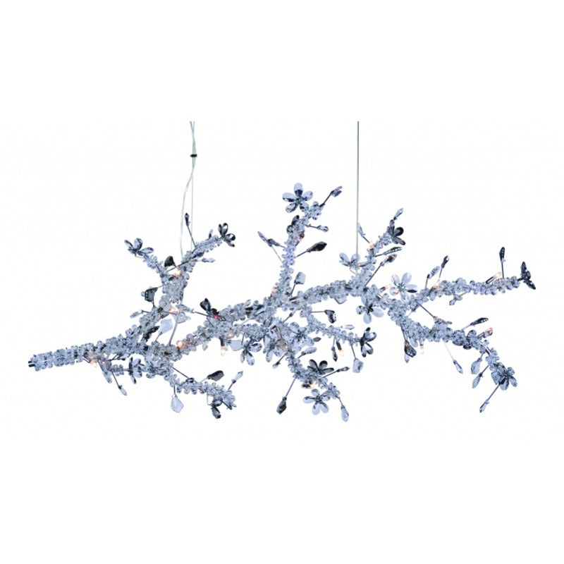 Clear & Smoke Crystal Branch Chandelier