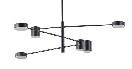 Three-Tier Black Metal LED Chandelier