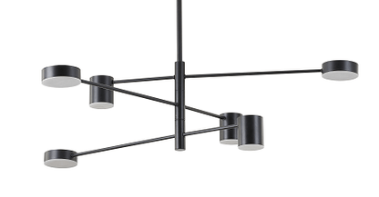 Three-Tier Black Metal LED Chandelier