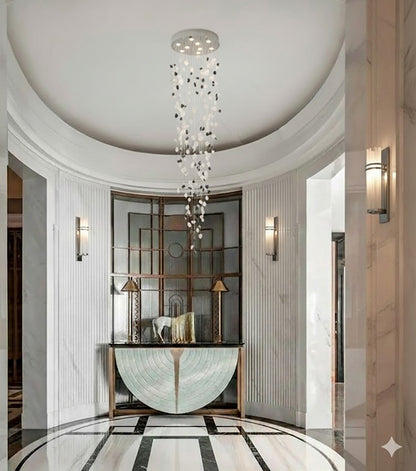 Flushed Chrome with Clear & Smoke Glass Hanging Stones