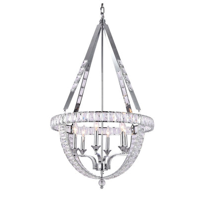 Silver/Matte Black Basket Chandelier