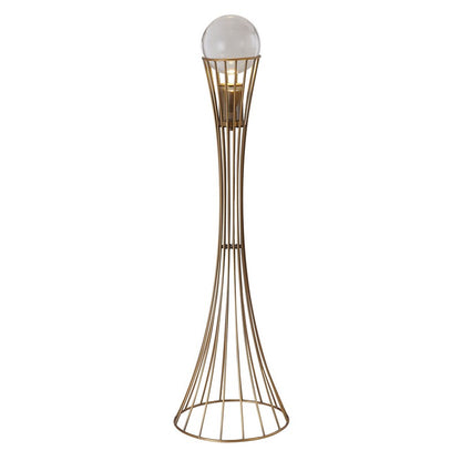 Antique Brass Floor Lamp with Crystal Ball