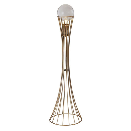 Antique Brass Floor Lamp with Crystal Ball