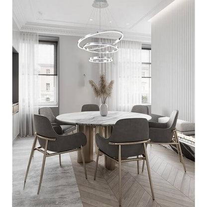 Three Halo Ring Chrome LED Chandelier