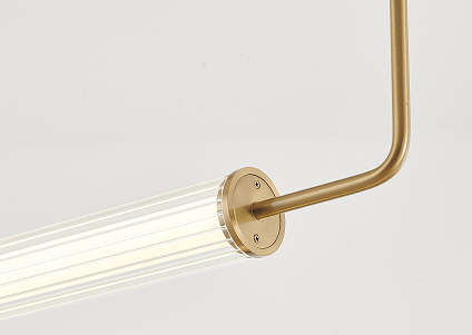 Modern Brass Cylinder Shade LED Chandelier