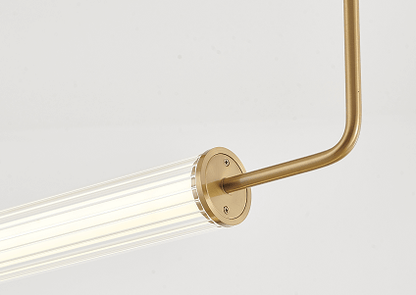 Modern Brass Cylinder Shade LED Chandelier