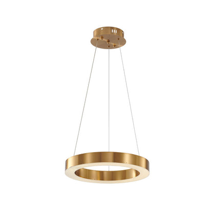 1-Light Gold LED Chandelier with Acrylic Bottom Lens