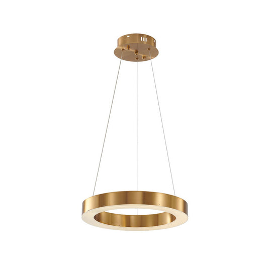 1-Light Gold LED Chandelier with Acrylic Bottom Lens