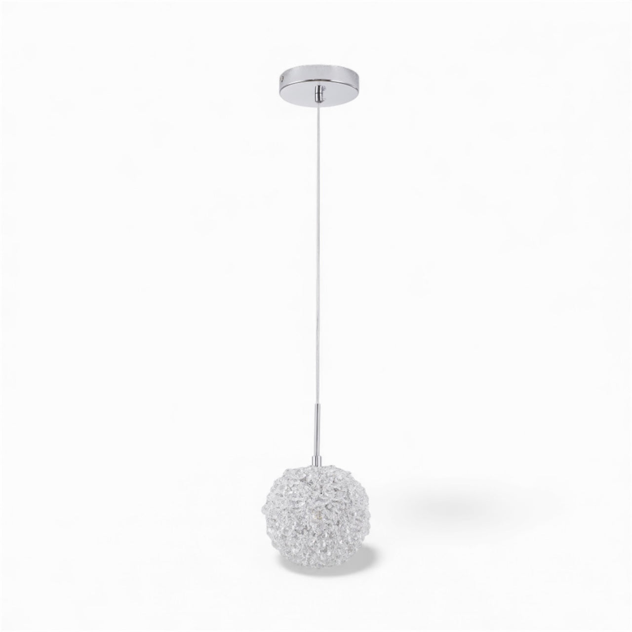 Crystal Beaded Ball Pendant Light in Chrome/Gold Finish