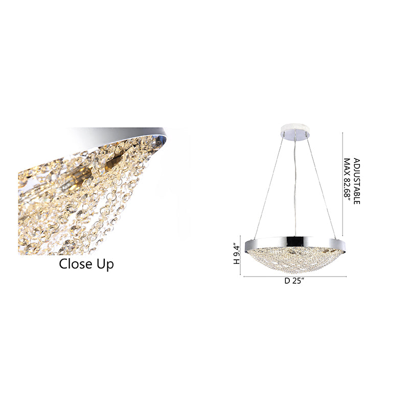 Chrome Crystal Basket Chandelier