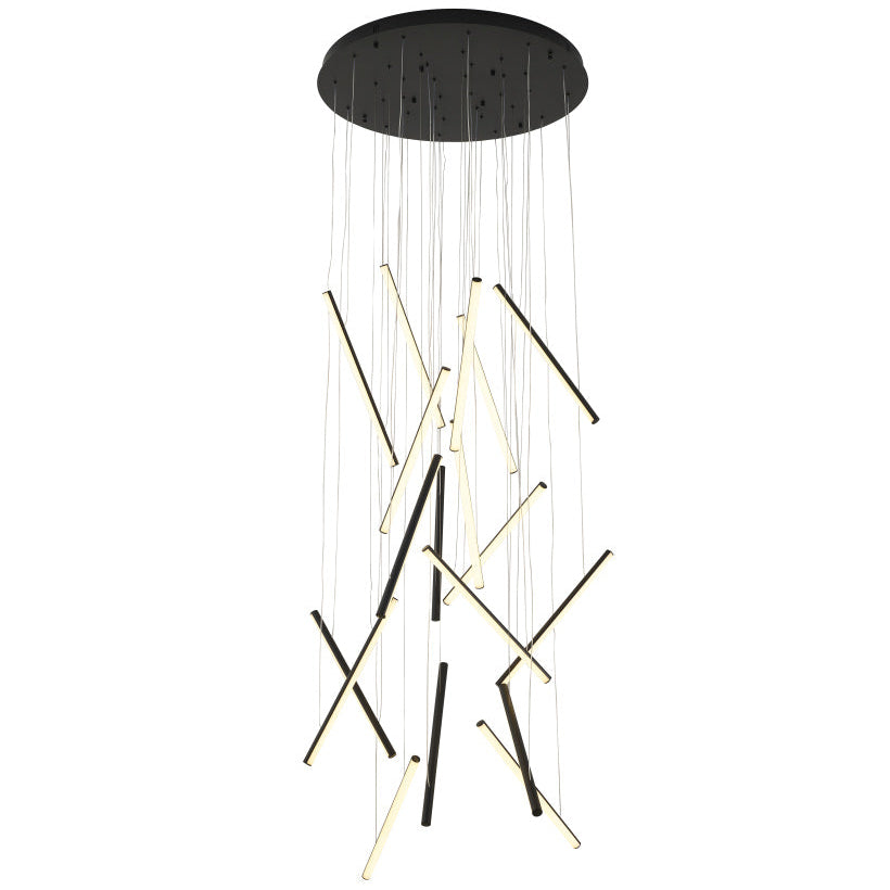 Satin Black LED Chandelier