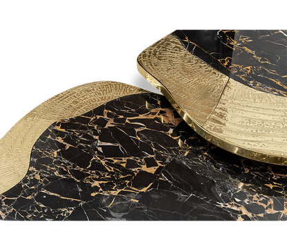 Ophelia Portoro Marble & Gold Center Table