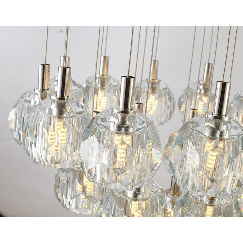 Flushed Chandelier with Clear Crystal Balls
