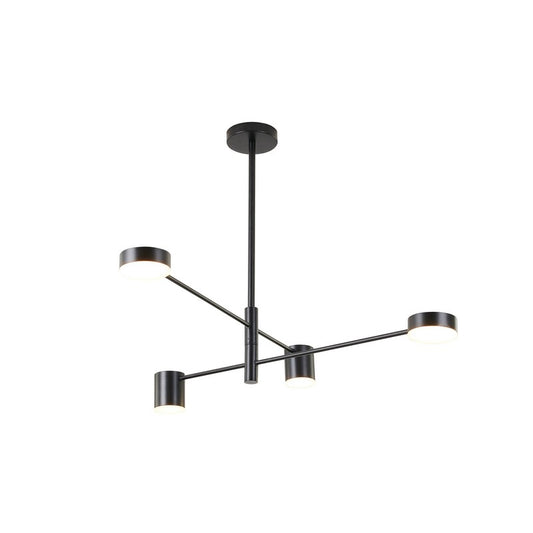 Modern 5+ Light LED Chandelier - Black
